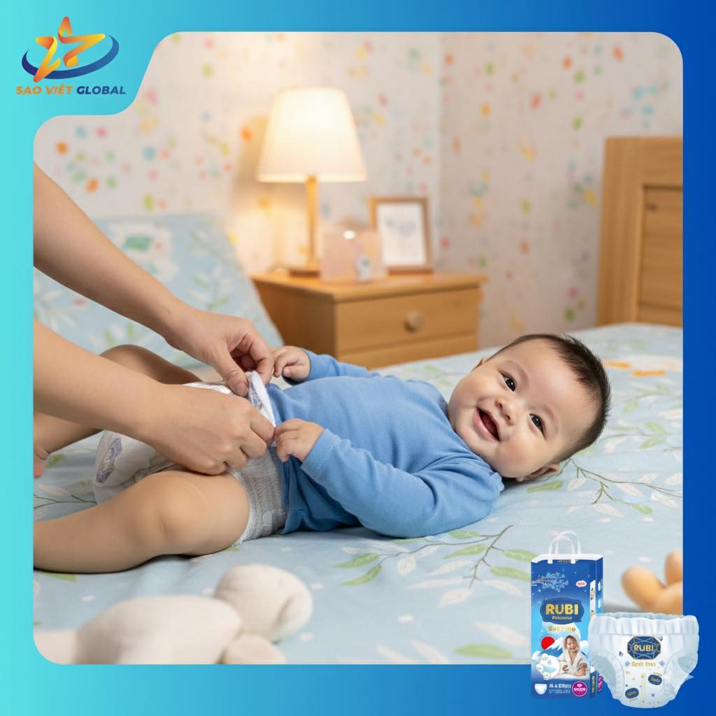 Tã quần Rubi Premium - SIÊU THẤM HÚT - MỀM MẠI SIZE L 50 miếng cho bé từ (9-14kg) - Ảnh 3