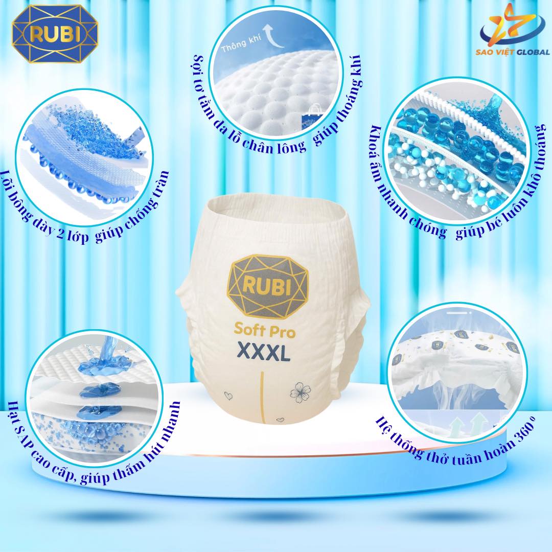 Tã quần Rubi Premium - SIÊU THẤM HÚT - MỀM MẠI SIZE L 50 miếng cho bé từ (9-14kg) - Ảnh 10