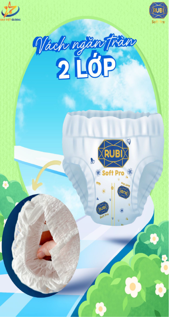 Bỉm tã quần Rubi Premium - SIÊU THẤM HÚT - MỀM MẠI