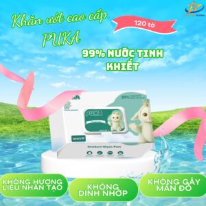 Khăn ướt cao cấp Puka 120 tờ– An toàn cho bé, tiện lợi cho cả nhà!